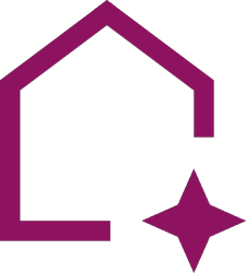 House with star icon. Maison avec icône d'étoile. 