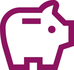 Piggy bank icon. Icône de la tirelire.