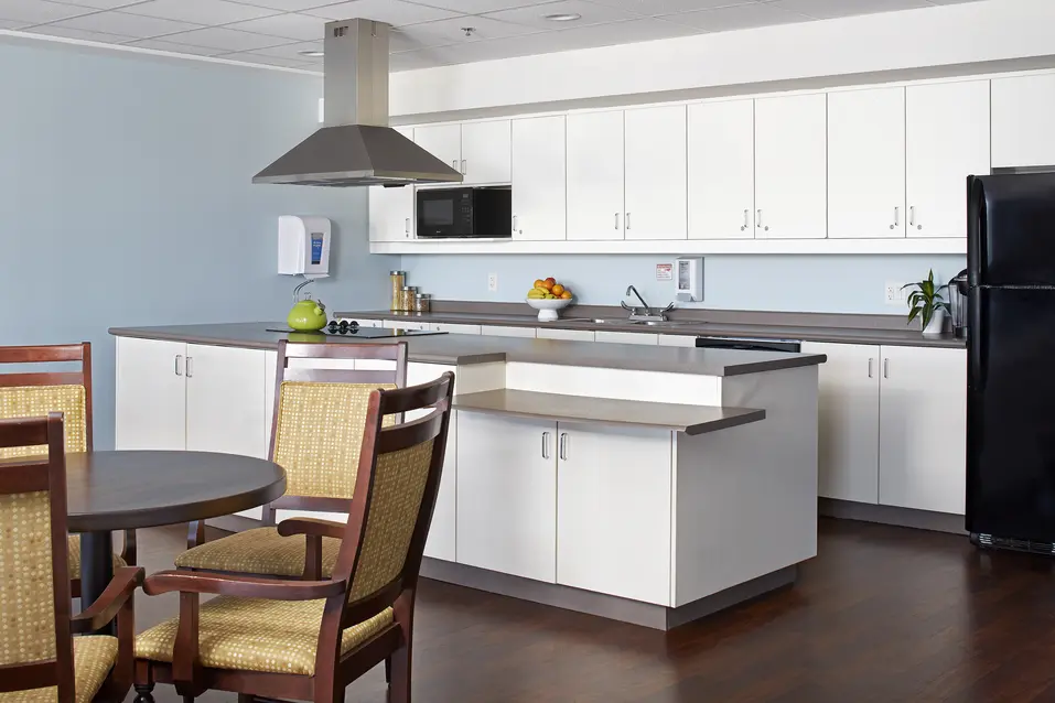 View of demonstration kitchen at Chartwell Greenway