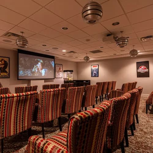 Chartwell Palermo Village theatre. Large wing-back chairs is a comfy theatre setting.