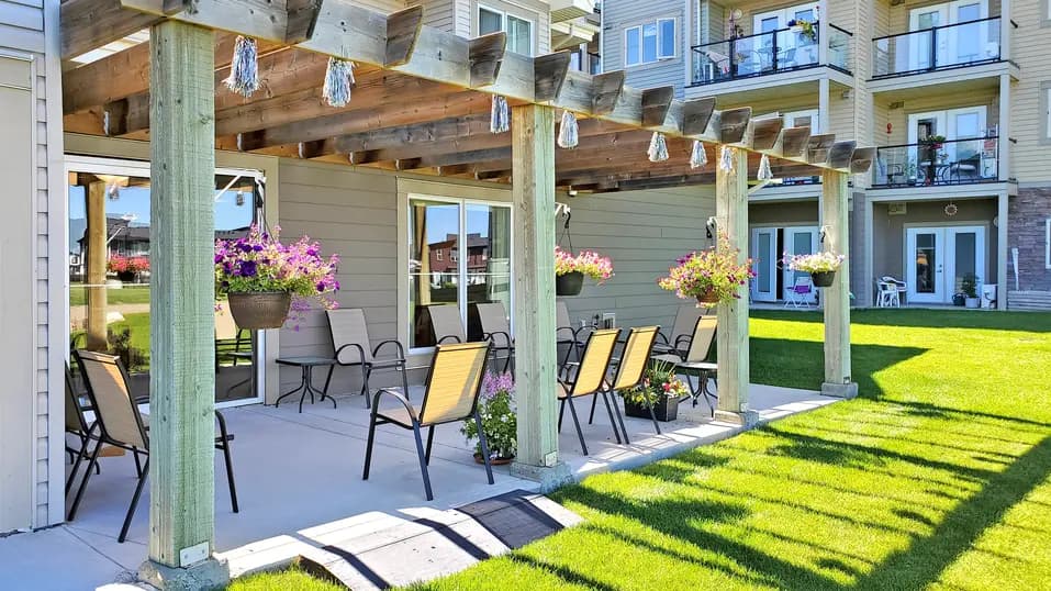 Patio with table and chairs