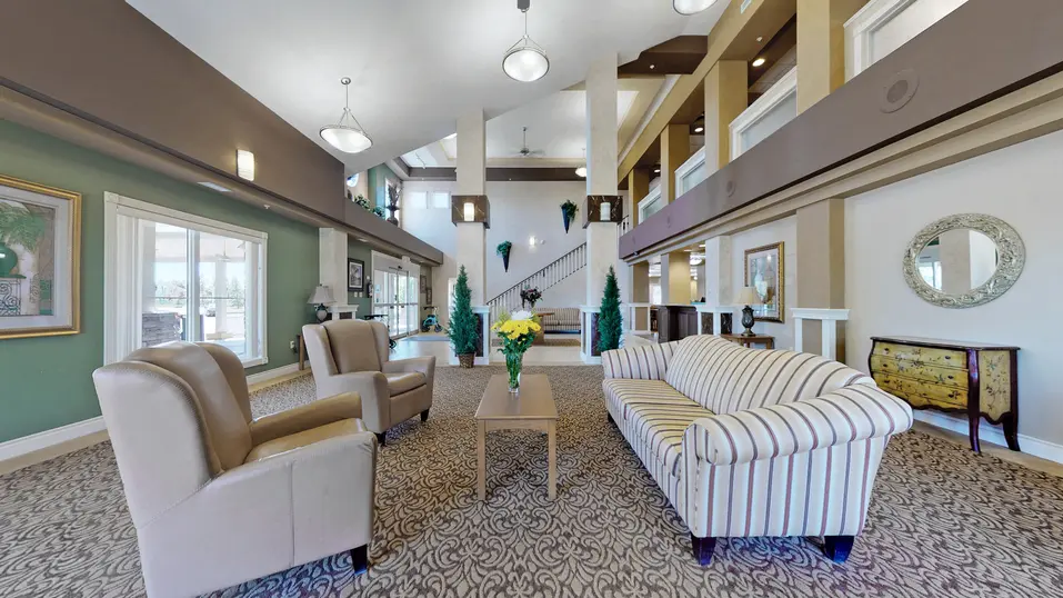 Lobby with couch and chairs