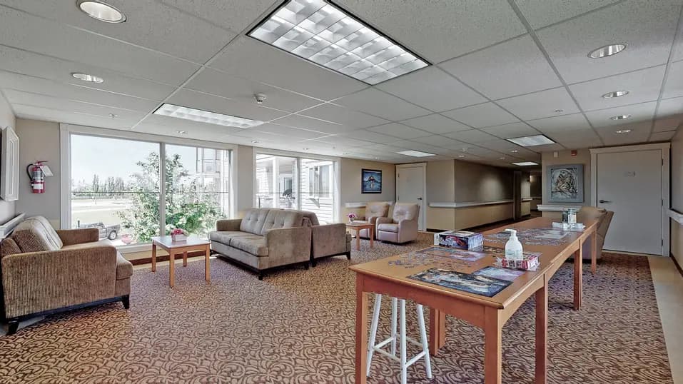 Puzzle lounge with table, chairs and couch