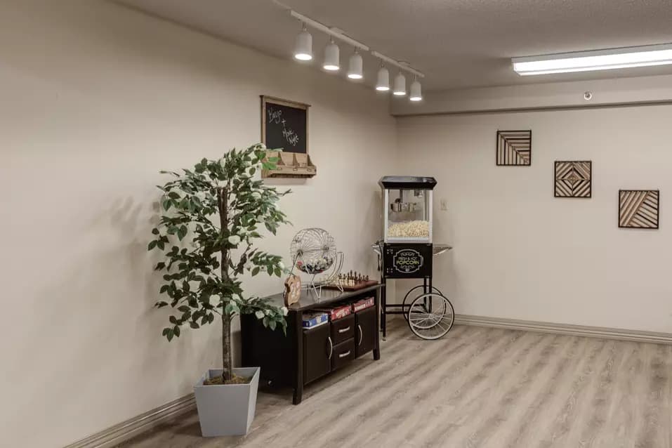 A space for fun, activity room at Chartwell Westmount on William Retirement Residence