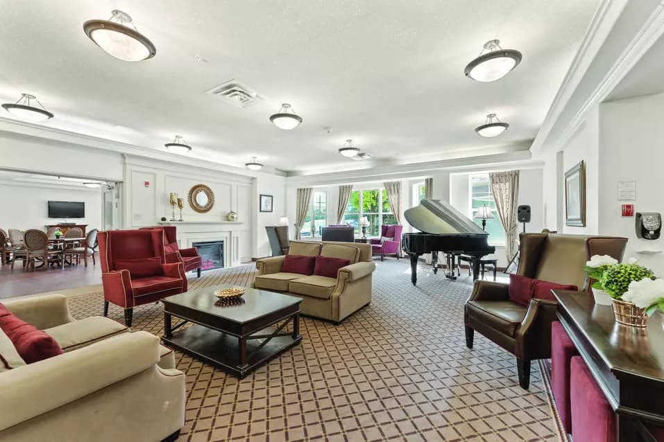 Chartwell Regency Retirement Residence fireplace lounge