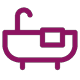 Vector icon of a bath tub / Icône vectorielle représentant une baignoire