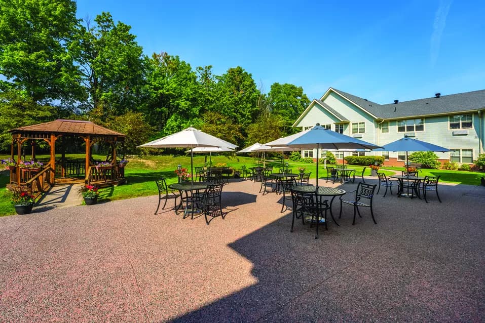The beautiful Terrace of Chartwell Rouge Valley Retirement Residence