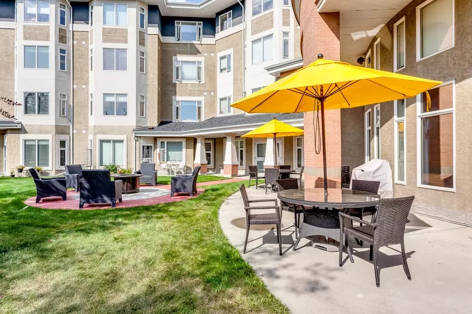 stunning courtyard at chartwell colonel belcher retirement residence