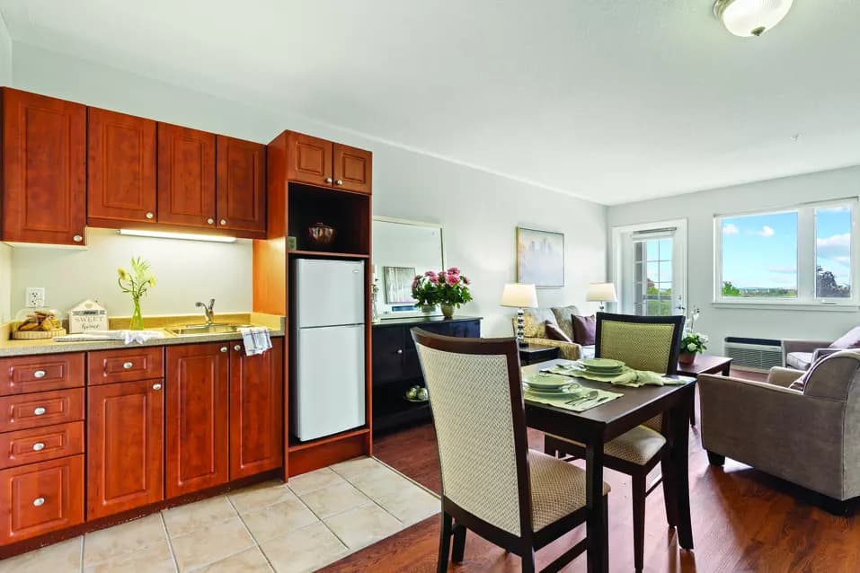 1 bedroom suite kitchenette at chartwell collegiate heights retirement residence
