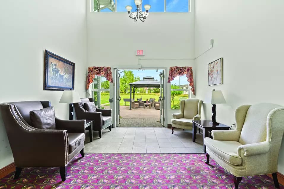 A beautiful view from a common area of Chartwell Glacier Ridge Retirement Residence